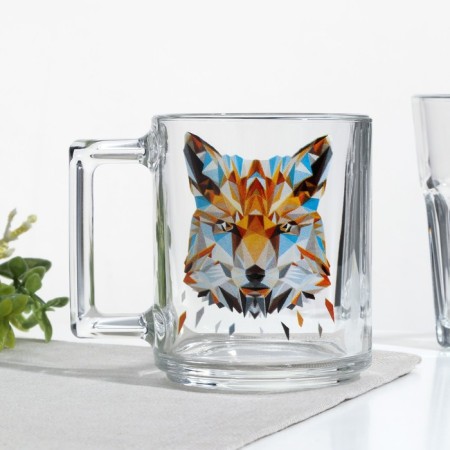 Animals mug, glass, 250 ml, mix-8
