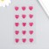 Rhinestones self -adhesive "hearts", 12 mm, 15 pieces, raspberry