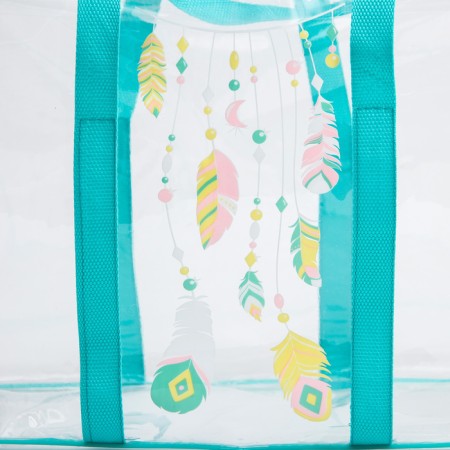 Set of bag in the hospital and cosmetic bag "feathers"-2