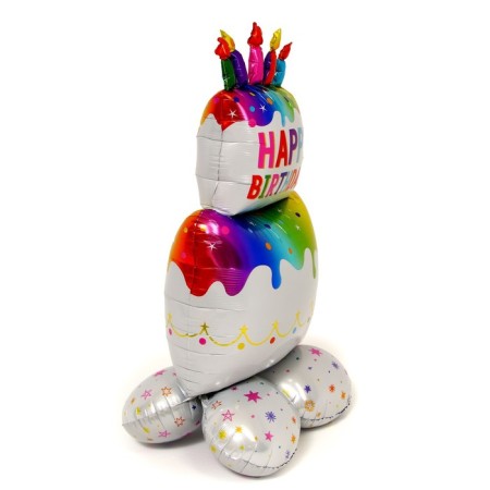 Foil ball 50 "Cake with candles", on a stand, under the air-1
