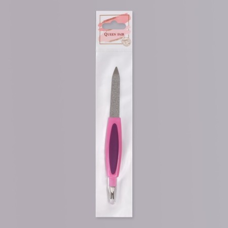 Metal peel-trimmer for nails, rubberized pen, 14 cm, color mix-4