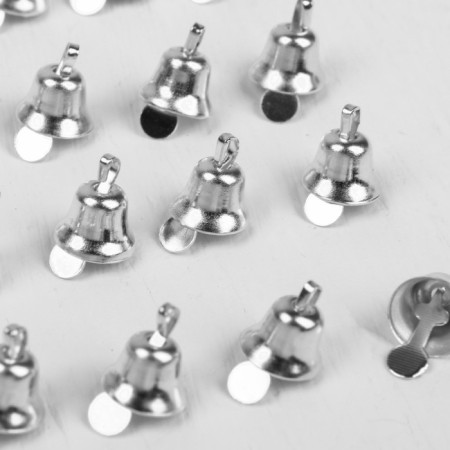Bell for needlework, set of 20 pcs., Size 1 pc. - 0.8 cm, silver color-2