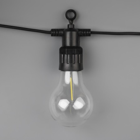 Girlyanda "Bels Light" 5 m with nozzles "light bulbs", IP44, UMS, dark thread, 10 LED, white glow, 220 V-1