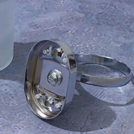A dispenser for liquid soap with the holder of Stephalz Stölz "Neo", 150 ml, glass, matte-1