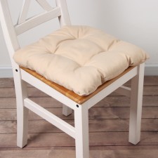 Siddle on a chair with ties - 2pcs. Dolyana col. Beige 40x40 cm, 100% p/e, Gabardin 153 g/m2