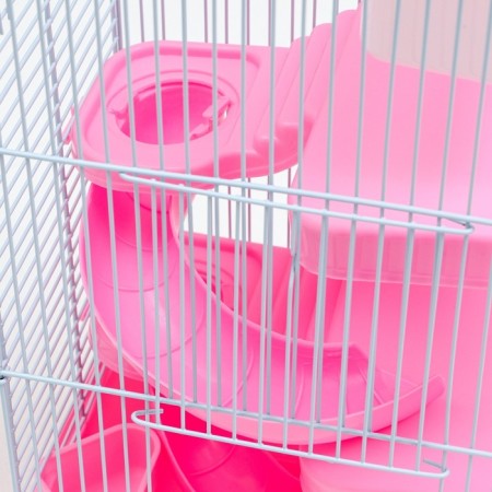 A cage for small rodents "Pigzon", with a filling, 23 x 17 x 40 cm, pink-5