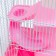 A cage for small rodents "Pigzon", with a filling, 23 x 17 x 40 cm, pink