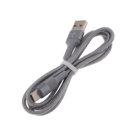 Cable Borofone BX21, Type -C - USB, 3 A, 1 m, fabric braid, gray-3