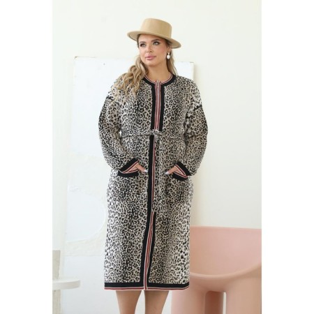 Cardigan female, size 60, brown color-12