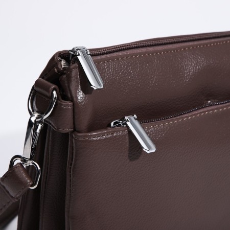 Cross-Bodi Bag on a zipper, brown color-3