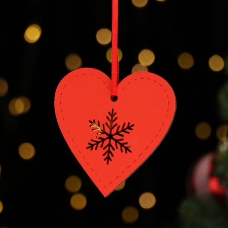 Jewelry "heart", red, MDF, 8x8.5 cm-1