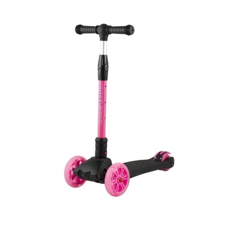 MAXISCOO Junior Delux 2021 Scooter with luminous wheels, black/pink color