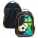 School backpack, 39 x 24 x 19 cm, ergonomic back, calligrata a "football", black