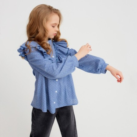 Children's shirt Minaku: Cotton Collection Blue Blue, Height 104-1