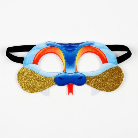 New Year! Carnival mask "Snake" with golden sparkles-2