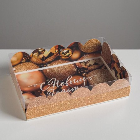 Gift box with PVC “Happy New Year!”, 20 x 30 x 8 cm, New Year-1