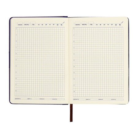 Organizer, A5, 128 sheets, a cage, the cover of the leatherette, with a knife, "patterns", blue-11
