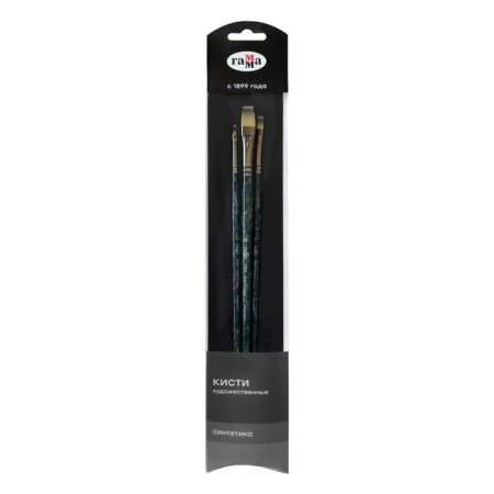 A set of artistic hands synthetics gamma "modern", 3pcs, flat No. 2, 6, 12, blister, e/n 1001103