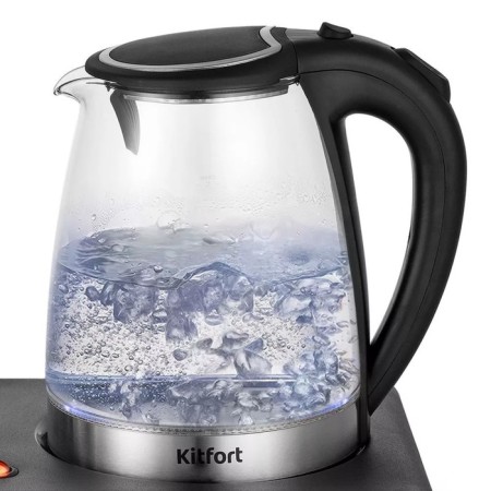 Tea kit KitFort KT-6180, glass, 2/1.2 l, 1500 watts, black-1