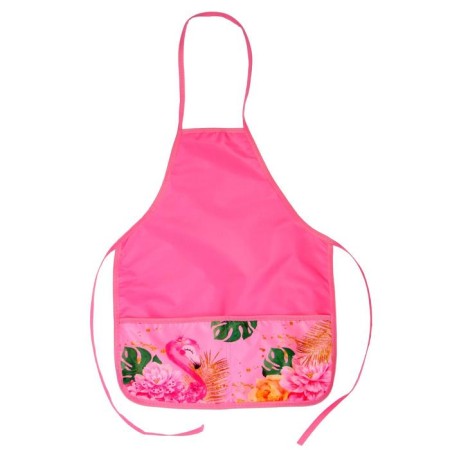 Apron for labor + sleevens, 485 x 395/250 x 160 mm, height 116-146 cm, calligrata, "flamingos"-1