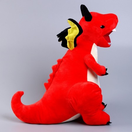 Soft toy "Dragon", with black wings, 45 cm, red color-4