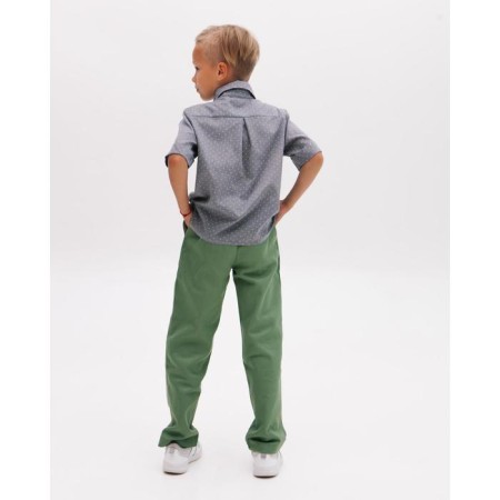Pants for the boy Minaku: Casual Collection Kids, olive color, height 110-2