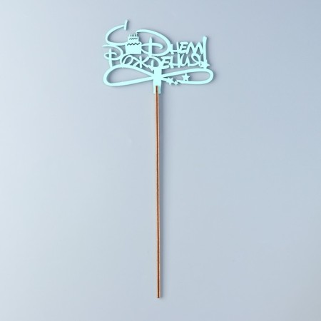 Topper wooden "Happy Birthday" Mint 13x8 cm-2