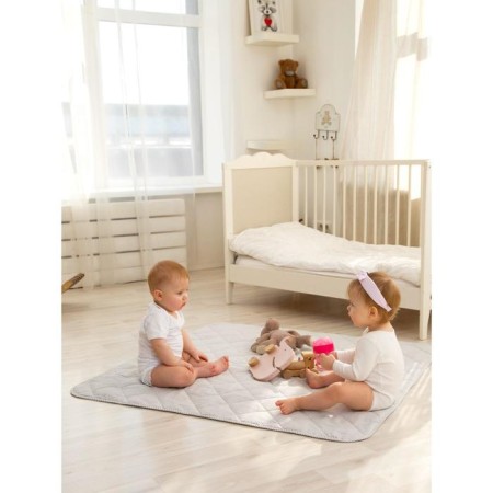 Baby rug is soda, size 115x115 cm, print print, yellow color-4