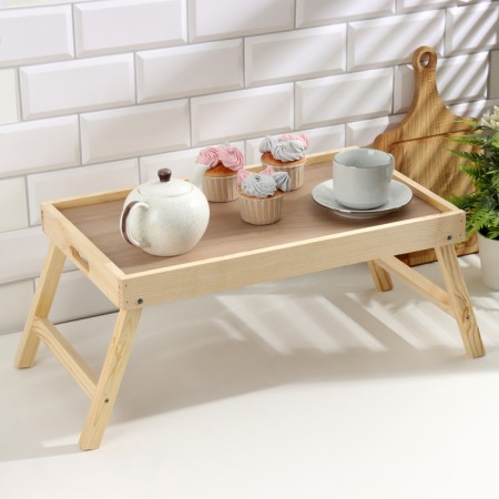 Folding breakfast table, 50 × 30cm, with handles