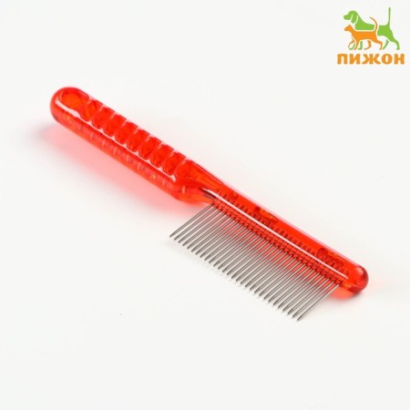 Combine comb “bubbles”, transparent, 20 x 3.6 cm, red