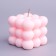 Figure candle "Babb cube", 6 cm, pink