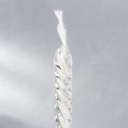 Current Cerosene Glass "Twisted Candle on the stand" Transparent 26x7x7 cm-2