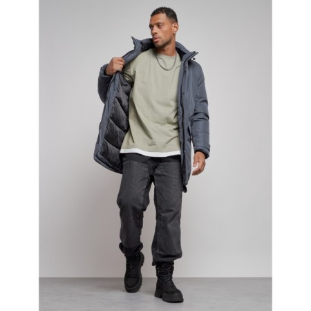 Extensive male winter park, size 50, dark gray color-12