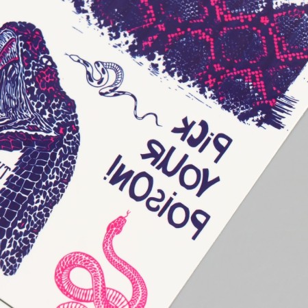 Tattoo on the body "Pink Snake" 10x15 cm-2