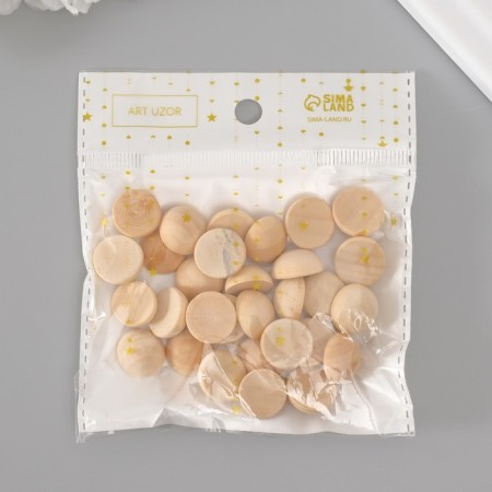 Decor for creativity tree "Half of the ball" Natural set 30 pcs 1.4x1.4x0.7 cm-3