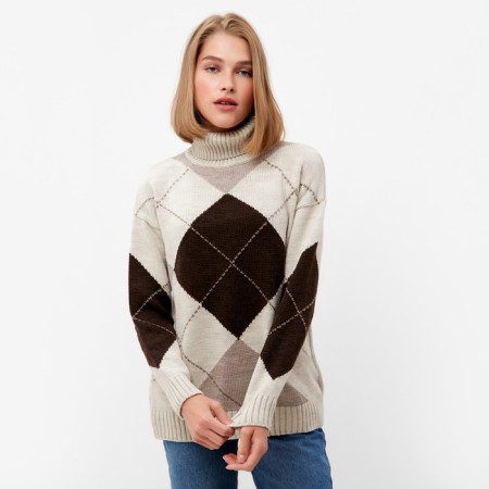 Jumper Women's Minaku: Casual Collection Beige Color, Rr. 46-48-2
