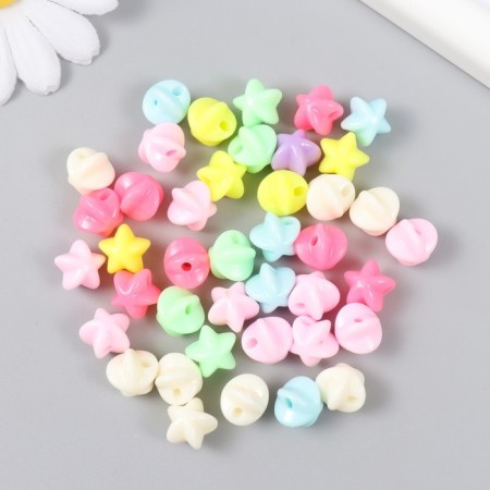 Beads for creativity Plastic "Ball Star. Color" set of 20 g 1x1.2x1.2 cm