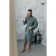 Tainted male bathrobe, size 46, emerald color