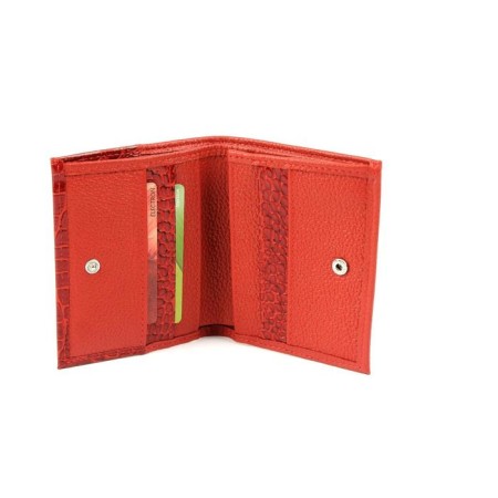 Wallet, button, 6 pockets, 1 section for trifles, n/k scarlet fleet/red crocodile-1