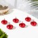 Set of candles "Oval", 6 pieces, red metallic, 4 × 2cm