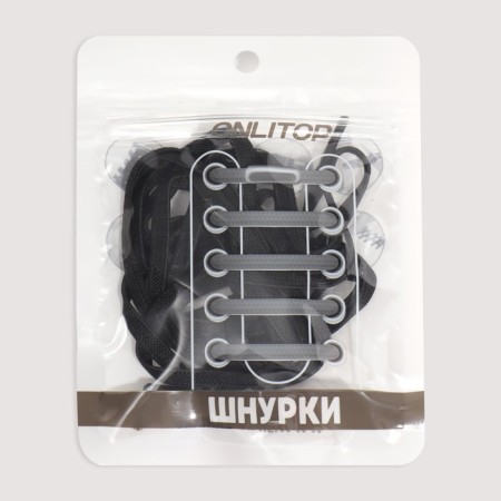 Shoes for shoes, steam, flat, with a latch, elastic, 6 mm, 100 cm, black color-7