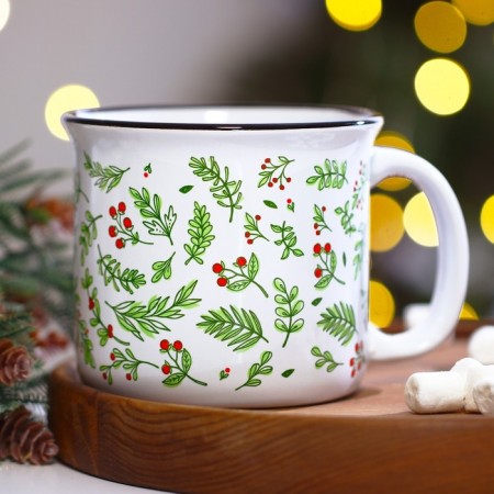 Ceramic Muging Muging "Leaves", 450 ml-1