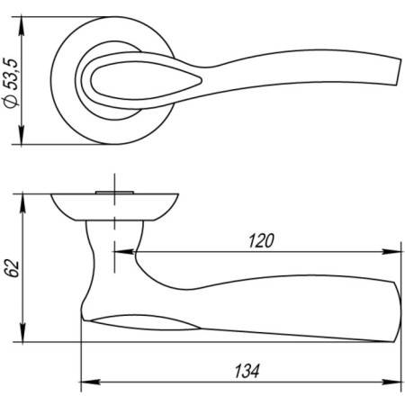 Separate handle Punto Rumba Tl SN/CP-3, Matte Nickel/Chrome color-1