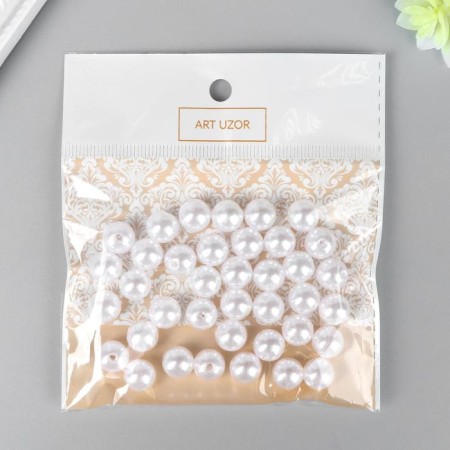Beads for creativity plastic "White" set D-1 cm 11.5x12 cm, 40 pcs.-3