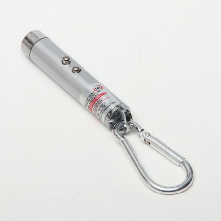 Laser pointer, with carbine, range 1 km, 3 lr 44, 7.3 x 1.2 cm, silver-1