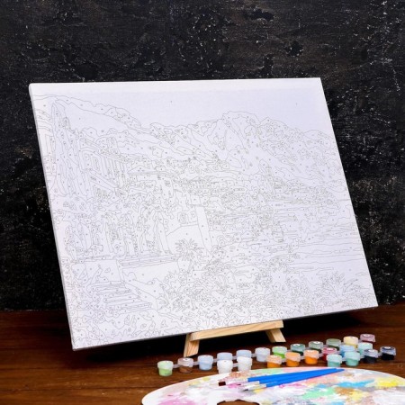 Picture on numbers on a canvas with a subframe "Coast", 40 x 50 cm-3