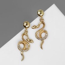 New Year! Symbol of the year 2025! Hanging earrings with rhinestones 