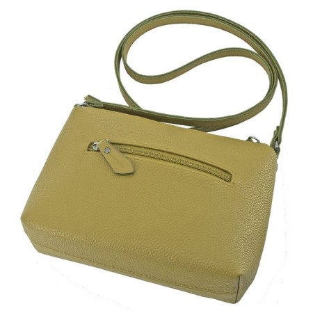 Women's bag B2822-02140, green color, genuine leather, 20x7x15 cm-1