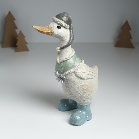 Polystone souvenir "Goose in a long cap and cape" 9x13x28 cm-3