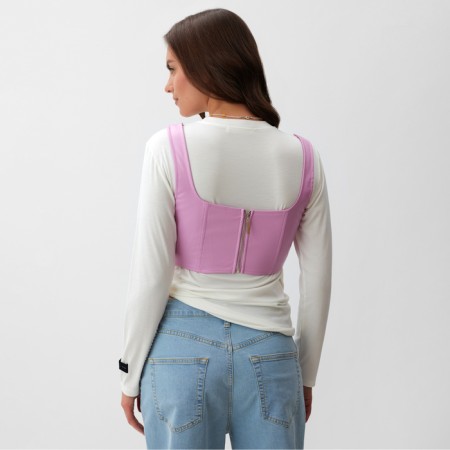 Women's corset leather, p. S, pink-4
